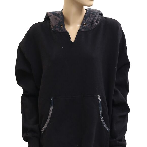 Free People Printed It's A Vibe Hoodie Sweatshirt Top Floral Oversized S 282972 - Picture 8 of 11